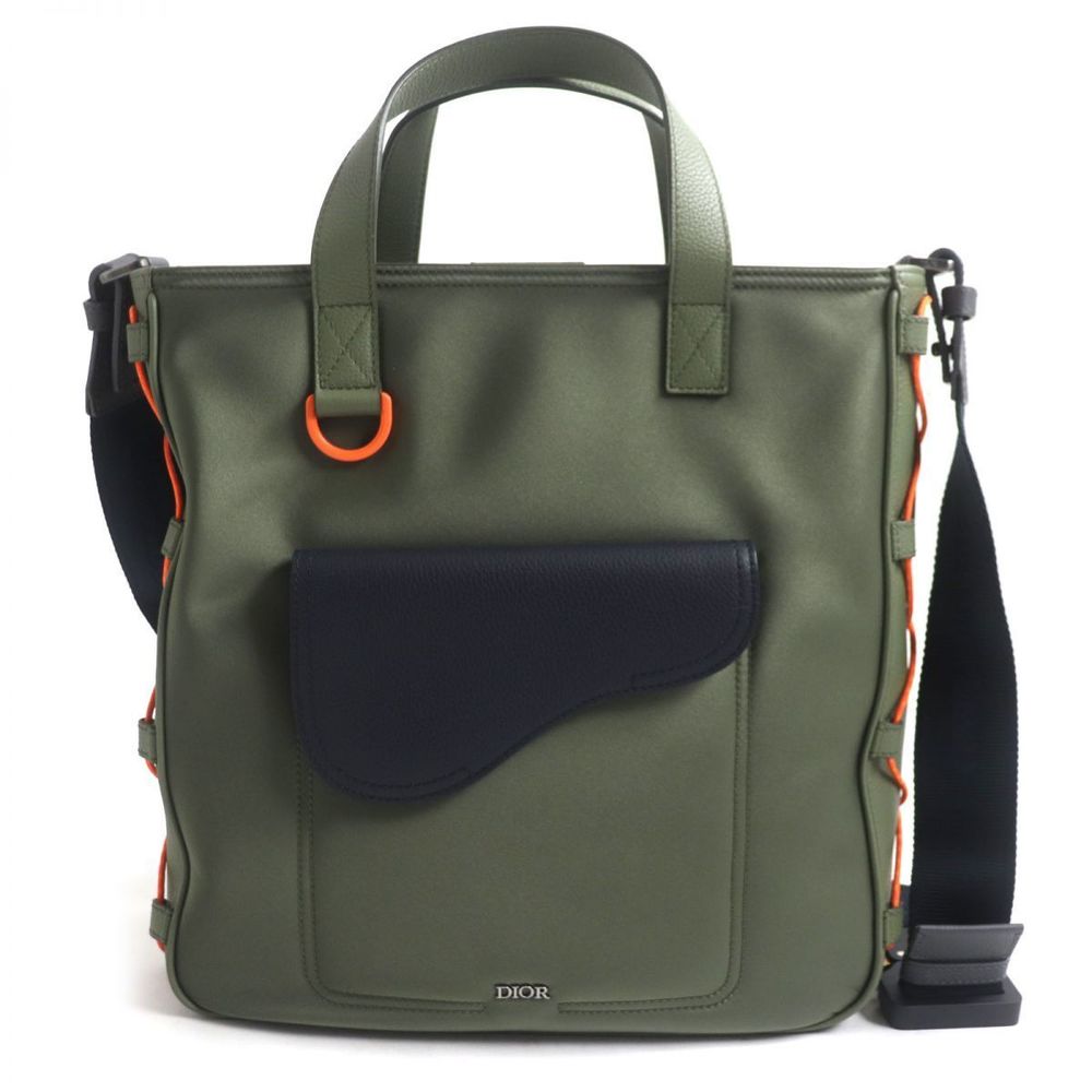 Other Dior Nylon Leather 2WAY Saddle Tote Bag Canvas Tote Bag 1ADSH198USF